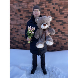 Медведь цвет кофе 100 см