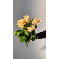 Букет из 5 кремовых роз